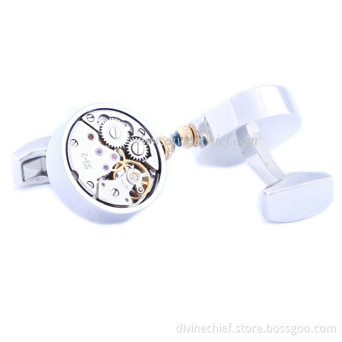 China Wholesale Bulk Cufflinks for Many occassions, Stainless Steel Menchanical Watch Cufflinks
